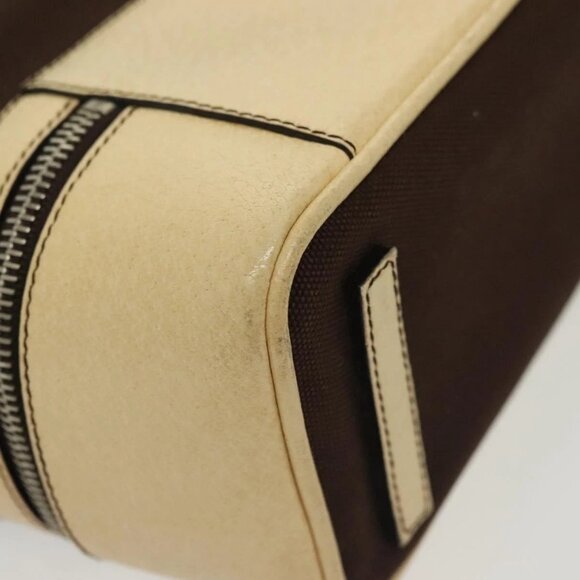 PRADA Hand Bag Canvas Leather Beige Brown Auth bs29303 - Picture 5 of 16